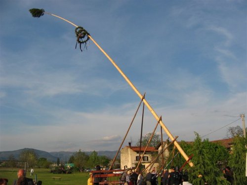 Iz podarjenega albuma - Postavljanje mlaja v Jeremetiscu 30 apr 2005